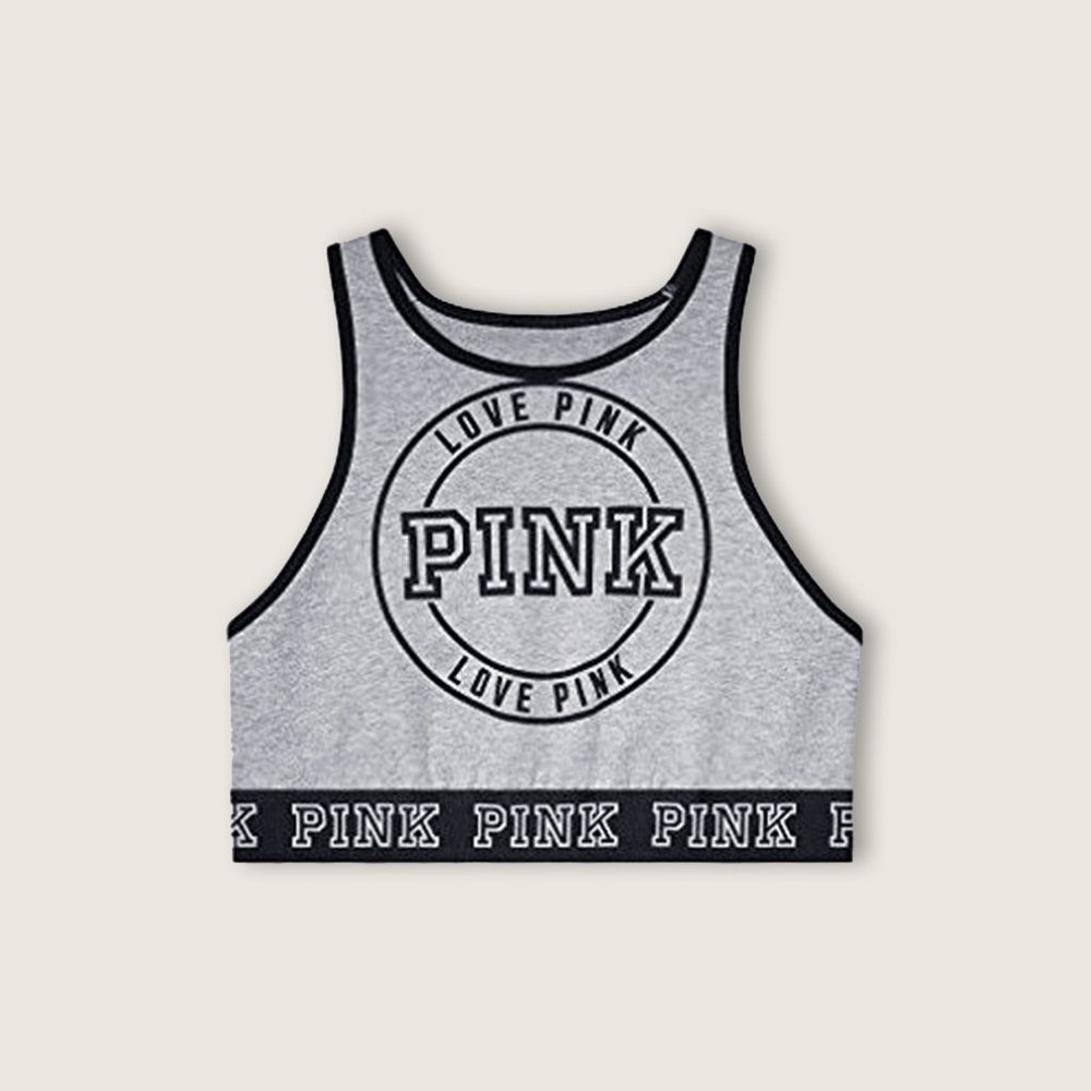 VS PINK • Grey + Black Sports Bra • Racer Back
